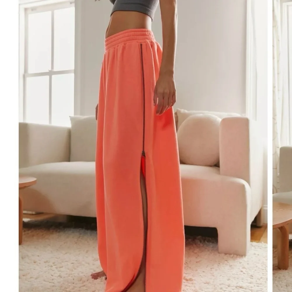 Urban Outfitters Out From Under Zippy Wide Leg Pants ~ XS ~ Heathered Tangerine - Picture 9 of 10